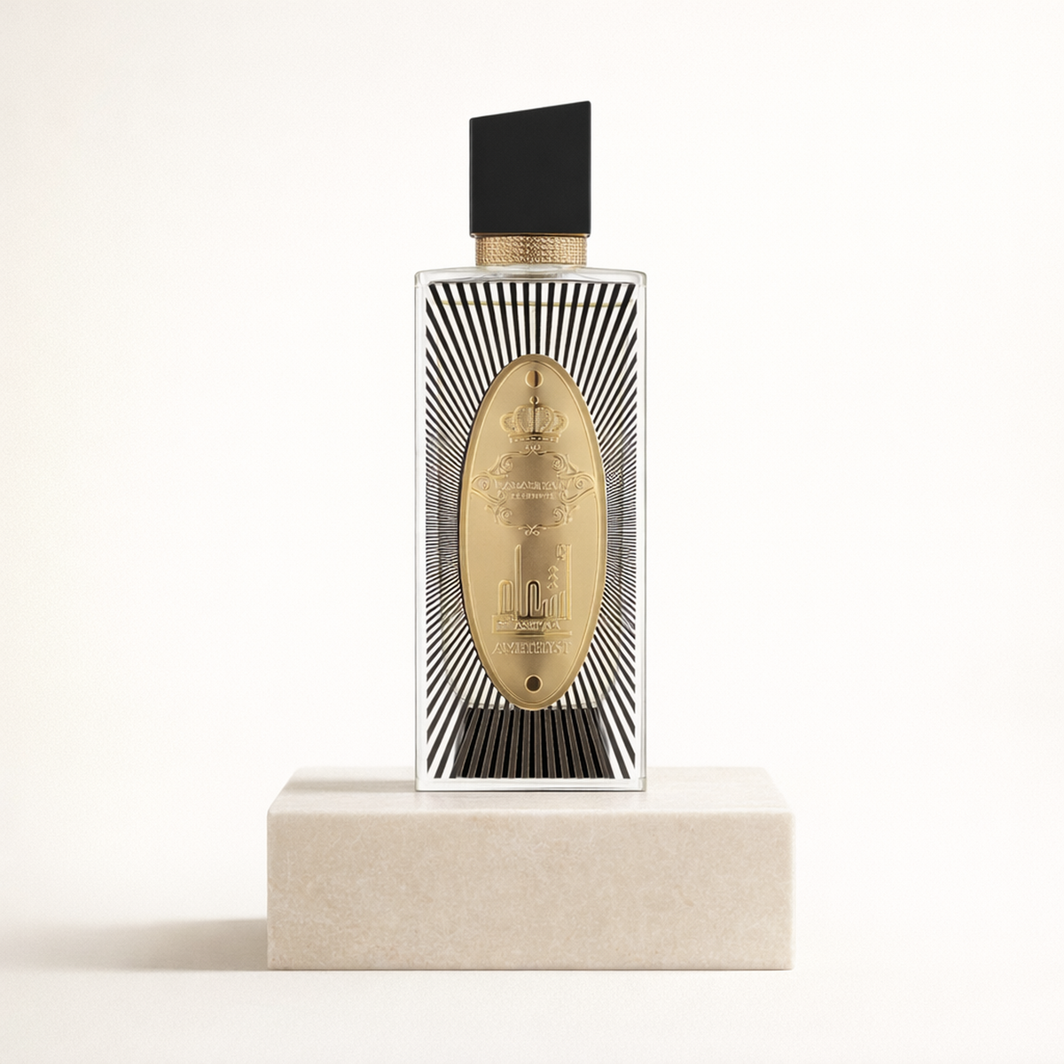 Arabiyat Prestige Ash'aa Amethyst EDP for Women upright pedestal gallery showcase