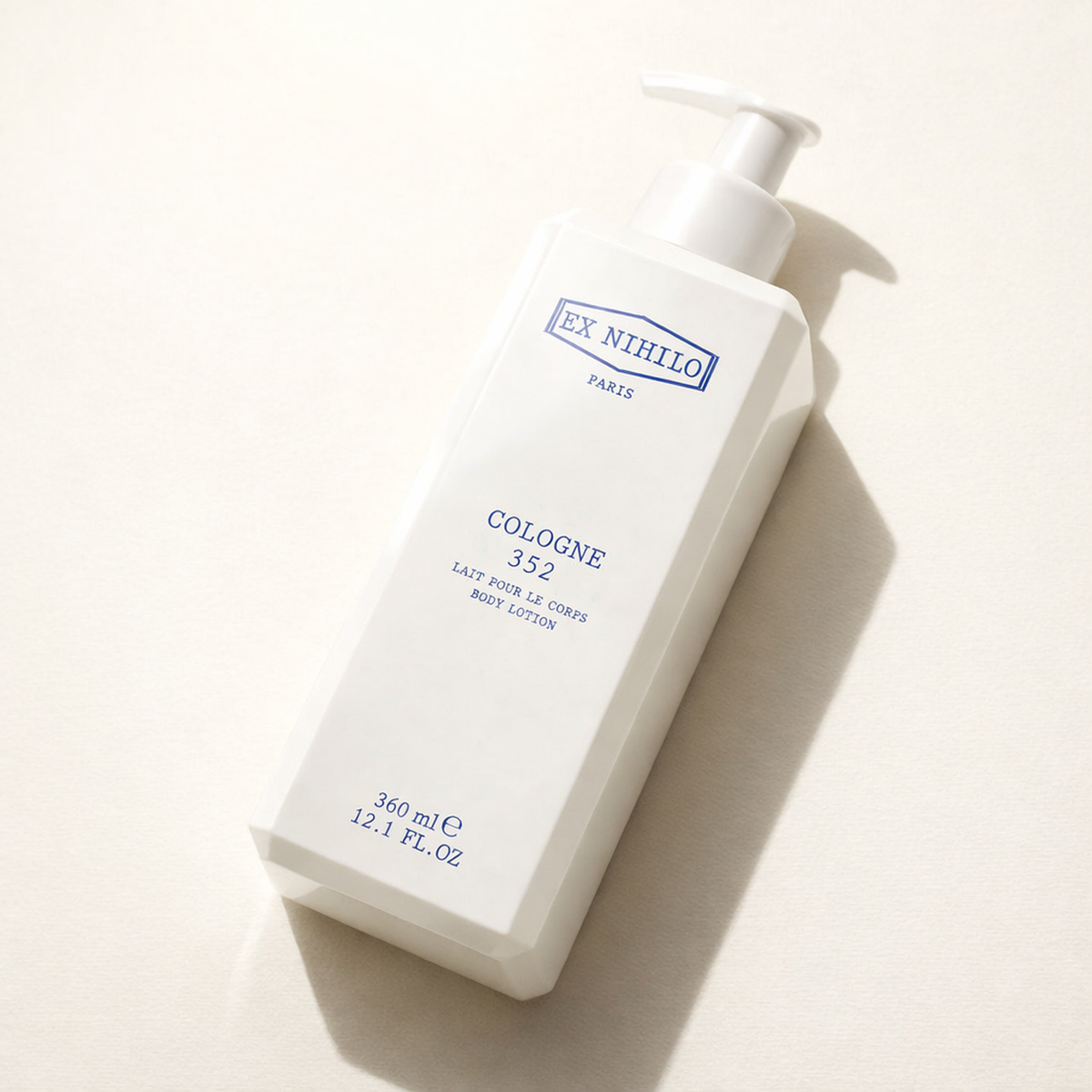 Ex Nihilo Cologne 352 Body Lotion angled still-life gallery showcase