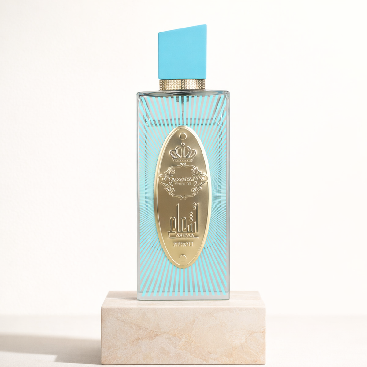 Arabiyat Prestige Ash'aa Neroli EDP upright pedestal gallery showcase