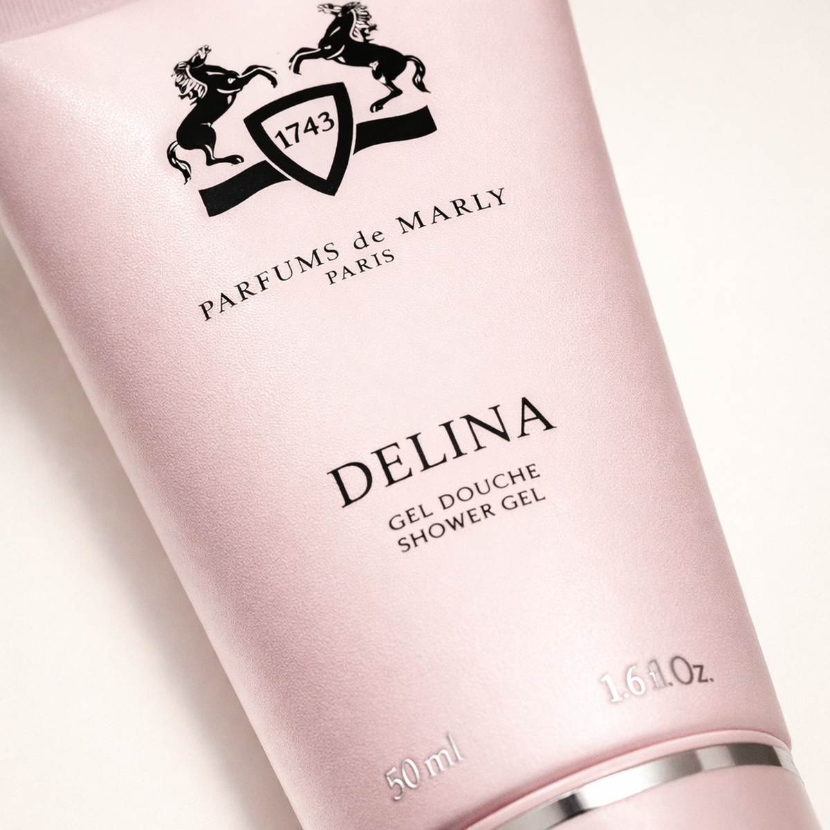 Parfums De Marly Delina Shower Gel macro label detail gallery showcase