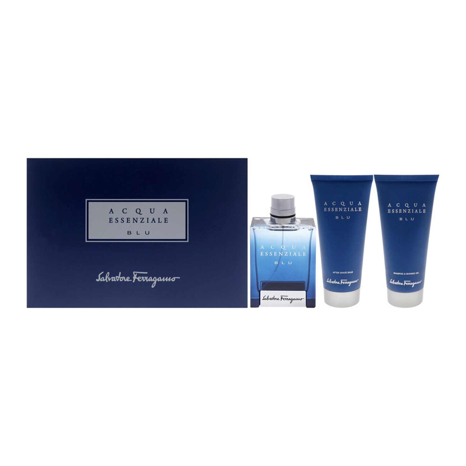 Salvatore Ferragamo Acqua Essenziale Blu EDT For Men Gift Set